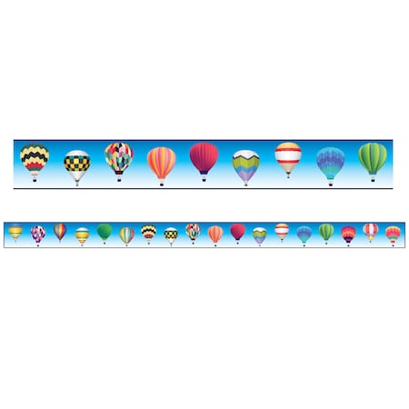 Charles Leonard Magnetic Border-Trim, Rectangle Cut, Hot Air Balloons, 24 Feet/Pack, PK2 28110